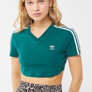 Green Cropped Adidas Shirt Top - Urban Outfitters